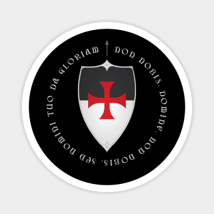 Knights Templar Crusader Motto and Cross Magnet
